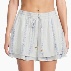 Sancia Flora Tia Striped Linen Blend Shorts